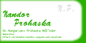 nandor prohaska business card